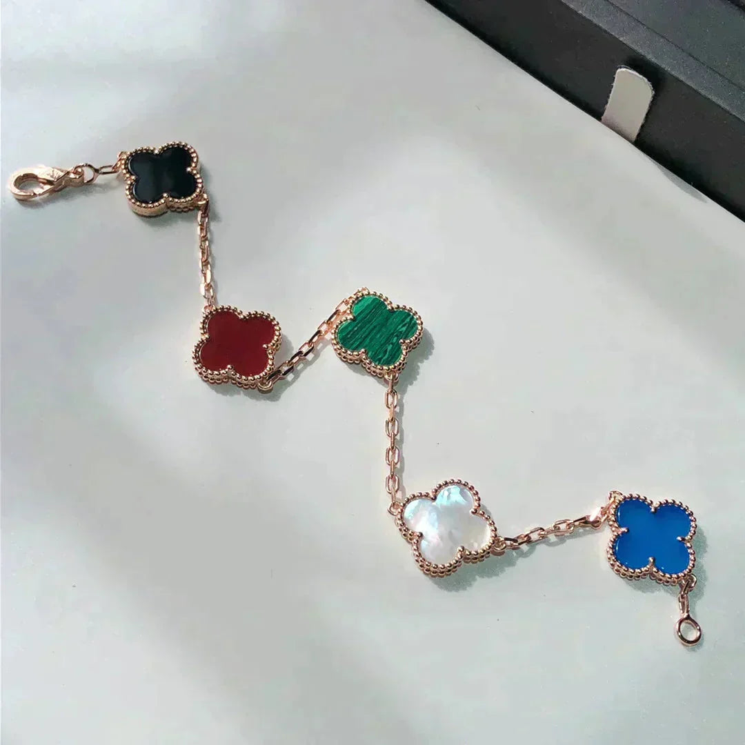[Eterna Jewels]CLOVER 5 MOTIFS MULTICOLOR BRACELET