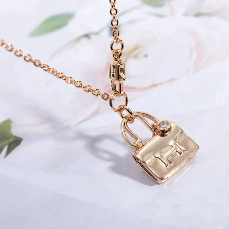 [Eterna Jewels]AMULETTE PEDANT ROSE GOLD NECKLACE