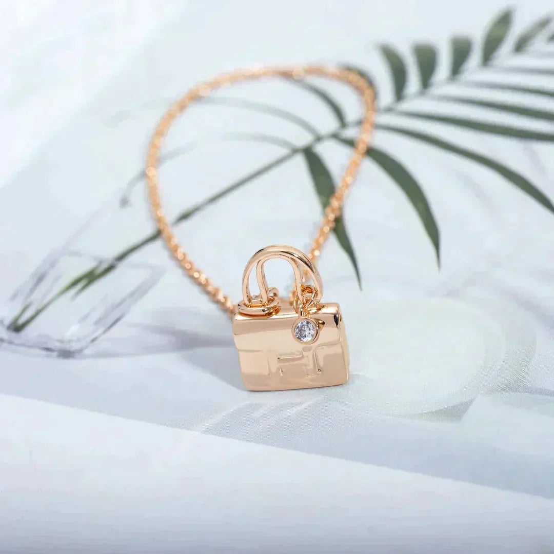 [Eterna Jewels]AMULETTE PEDANT ROSE GOLD NECKLACE