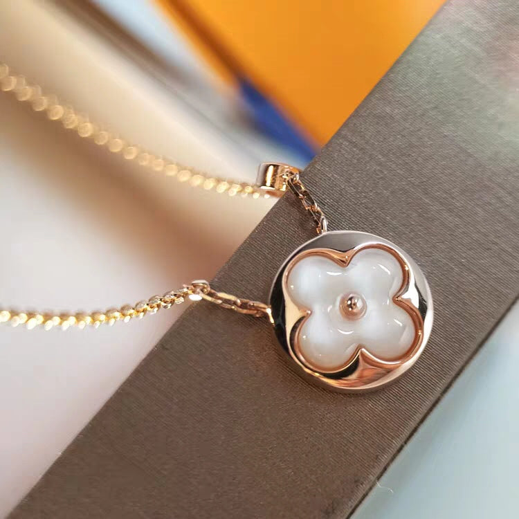 [Eterna Jewels]SUN MOP GOLD 1 DIAMOND NECKLACE