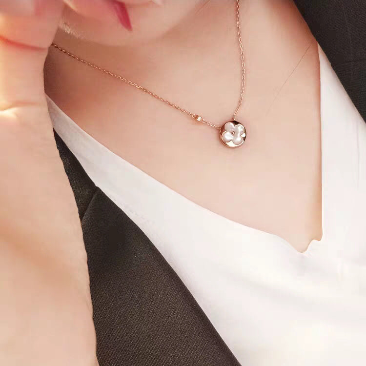 [Eterna Jewels]SUN MOP GOLD 1 DIAMOND NECKLACE