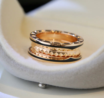 [Eterna Jewels]ZERO 1 PINK GOLD BLACK CERAMIC RING
