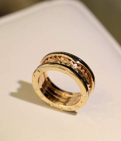 [Eterna Jewels]ZERO 1 PINK GOLD BLACK CERAMIC RING