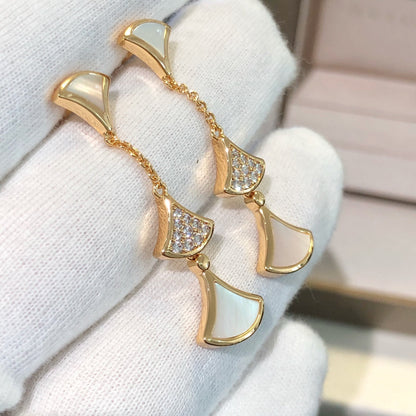 [Eterna Jewels]DREAM EARRINGS 3 MOTIFS DIAMOND MOP PINK GOLD
