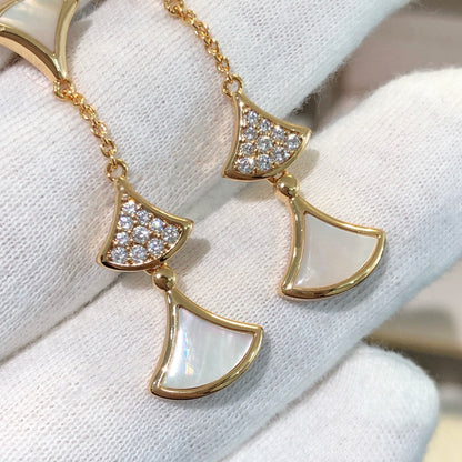 [Eterna Jewels]DREAM EARRINGS 3 MOTIFS DIAMOND MOP PINK GOLD
