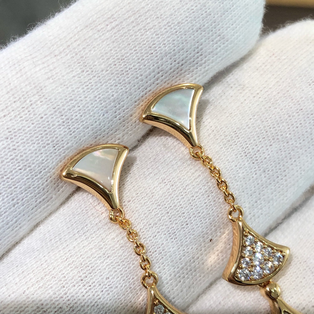 [Eterna Jewels]DREAM EARRINGS 3 MOTIFS DIAMOND MOP PINK GOLD