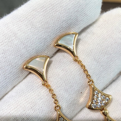 [Eterna Jewels]DREAM EARRINGS 3 MOTIFS DIAMOND MOP PINK GOLD