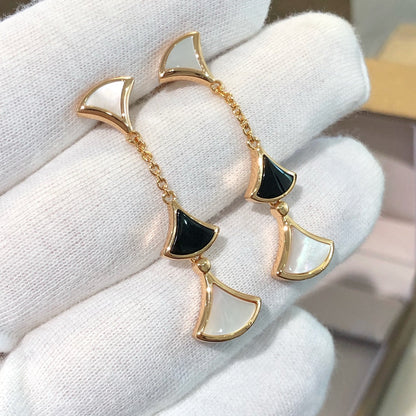 [Eterna Jewels]DREAM EARRINGS 3 MOTIFS ONYX MOP PINK GOLD