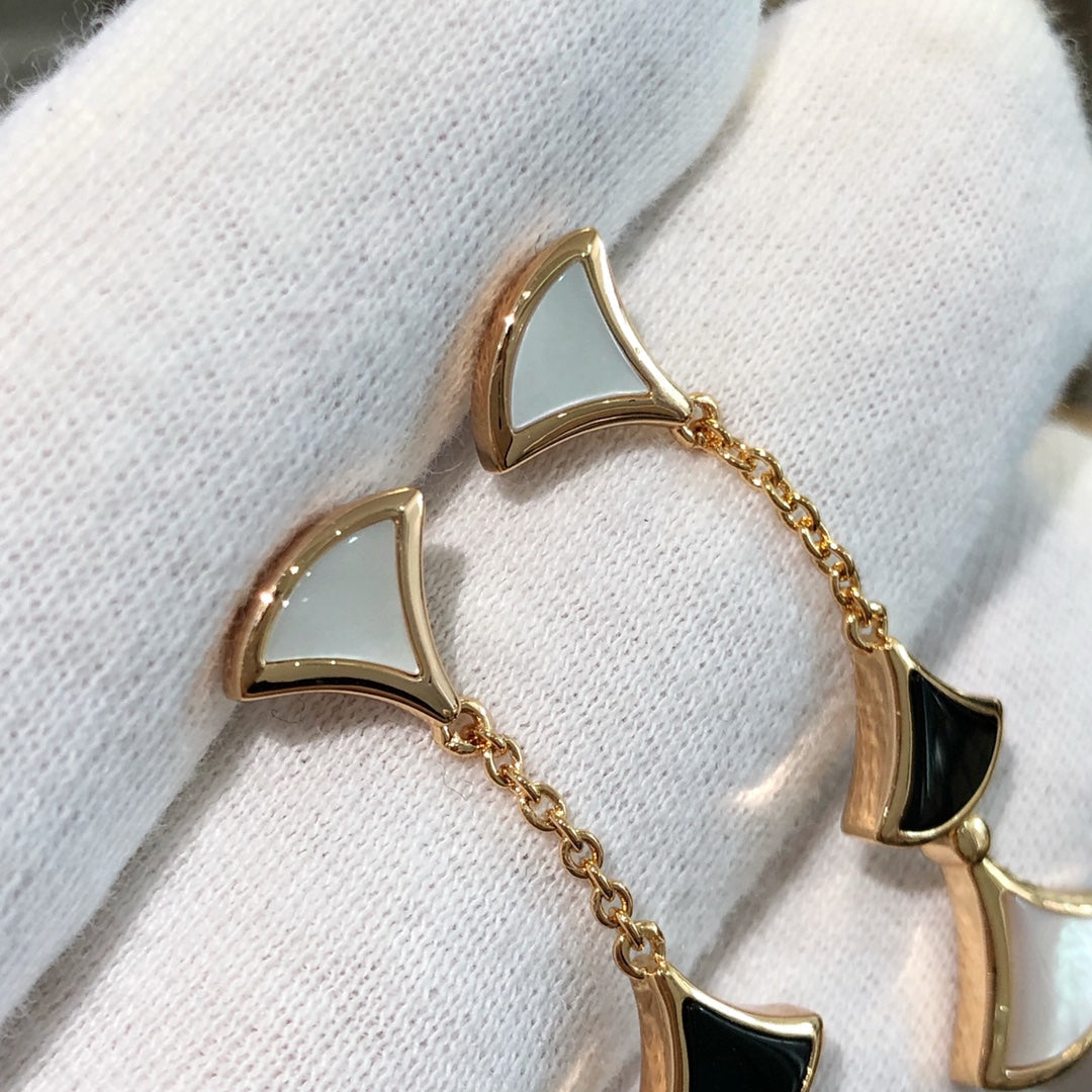 [Eterna Jewels]DREAM EARRINGS 3 MOTIFS ONYX MOP PINK GOLD
