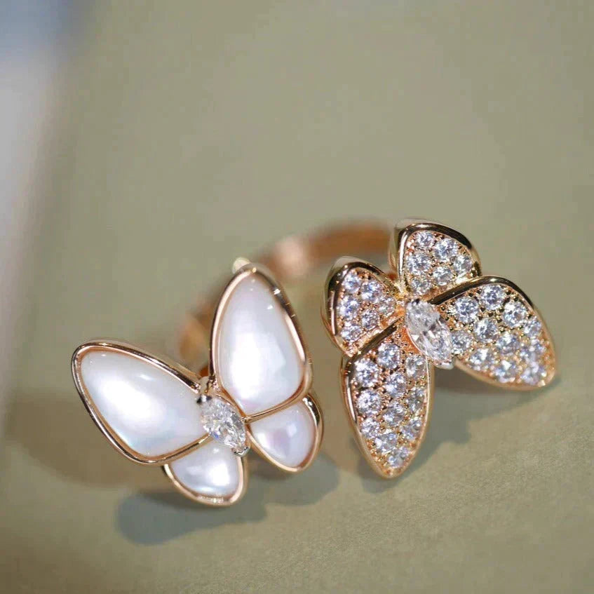 [Eterna Jewels]TWIN BUTTERFLY DIAMOND MOP RING