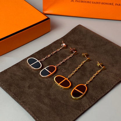 [Eterna Jewels]CHAINE VERSO BLACK CERAMIC EARRINGS