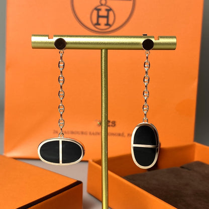 [Eterna Jewels]CHAINE VERSO BLACK CERAMIC EARRINGS
