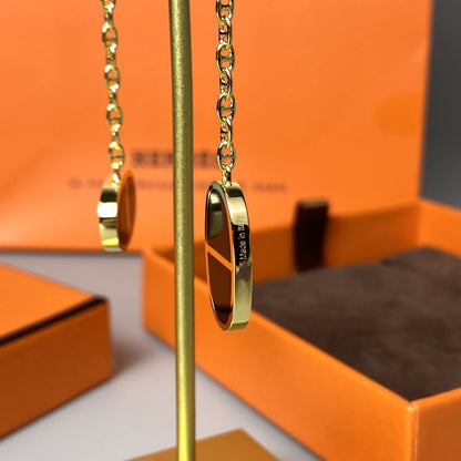 [Eterna Jewels]CHAINE VERSO BLACK CERAMIC EARRINGS