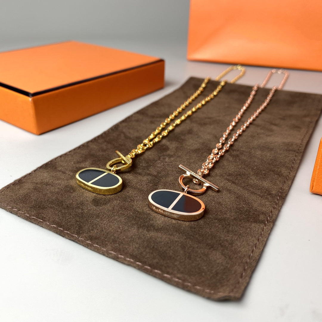 [Eterna Jewels]CHAINE VERSO BLACK CERAMIC NECKLACE