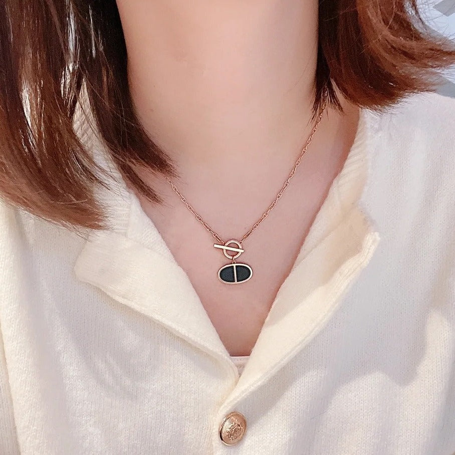 [Eterna Jewels]CHAINE VERSO BLACK CERAMIC NECKLACE