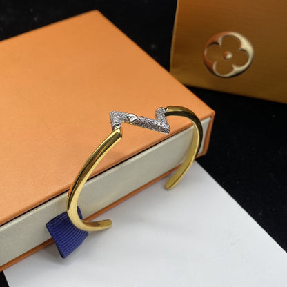 [Eterna Jewels]VOLTE UPSITE DOWN DIAMOND GOLD OPEN BRACELET