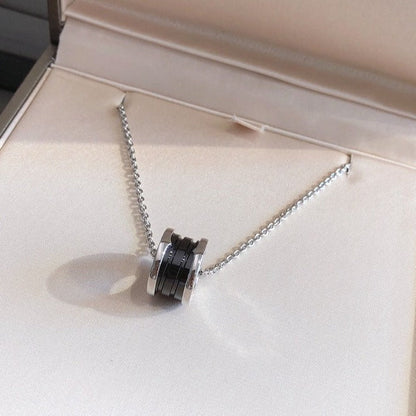 [Eterna Jewels]ZERO 1 BLACK CERAMIC SILVER NECKLACE