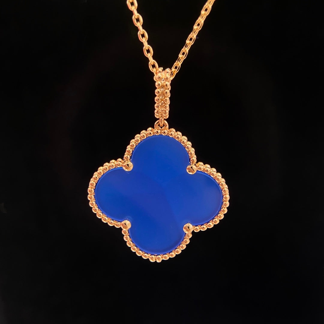 [Eterna Jewels]CLOVER 25MM NECKLACE TURQUOISE ROSE GOLD