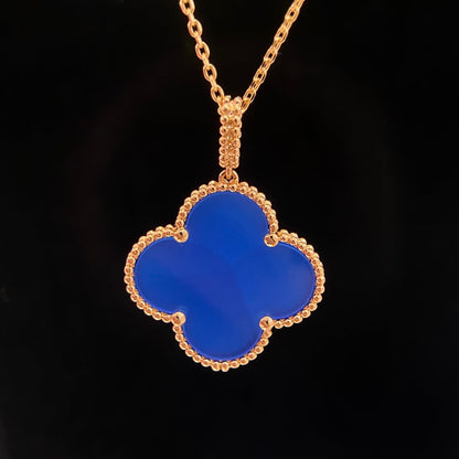 [Eterna Jewels]CLOVER 25MM NECKLACE TURQUOISE ROSE GOLD
