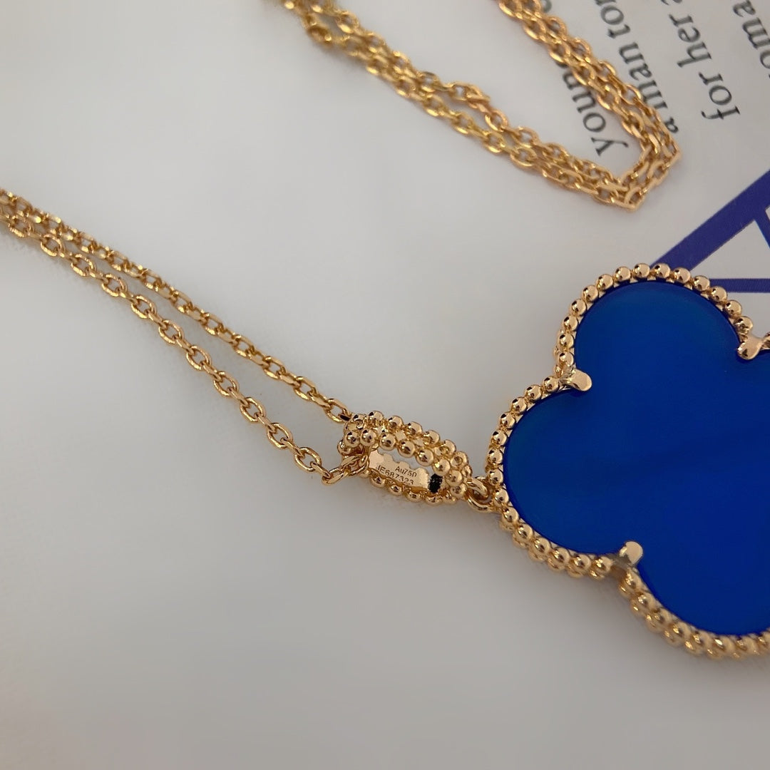 [Eterna Jewels]CLOVER 25MM NECKLACE TURQUOISE ROSE GOLD