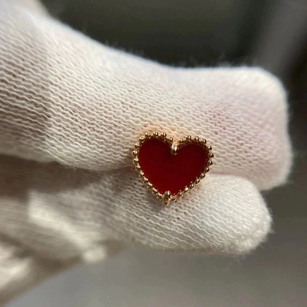 [Eterna Jewels]HEART CARNELIAN STUD EARRINGS