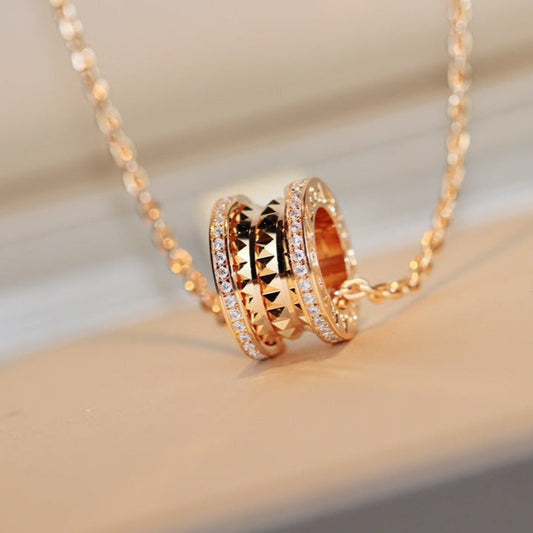 [Eterna Jewels]ZERO 1 ROCK PEDANT PINK GOLD NECKLACE