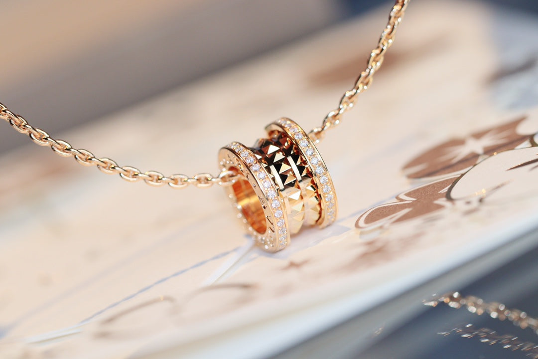 [Eterna Jewels]ZERO 1 ROCK PEDANT PINK GOLD NECKLACE