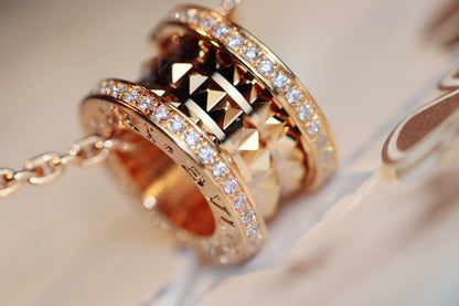 [Eterna Jewels]ZERO 1 ROCK PEDANT PINK GOLD NECKLACE
