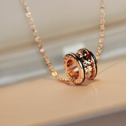 [Eterna Jewels]ZERO 1 ROCK PEDANT PINK GOLD BLACK NECKLACE