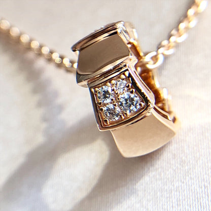 [Eterna Jewels]SERPENTI PEDANT DIAMOND PINK GOLD NECKLACE