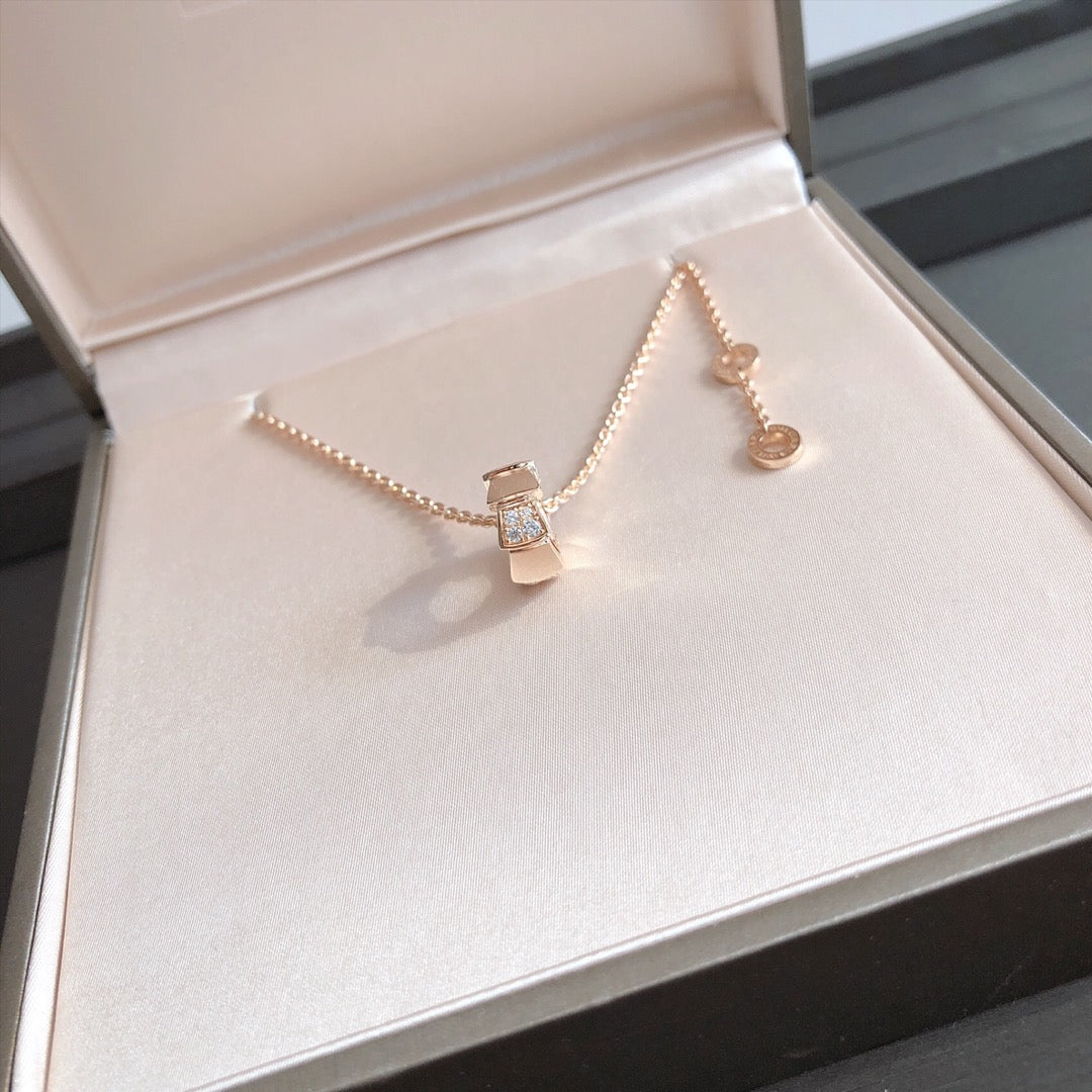 [Eterna Jewels]SERPENTI PEDANT DIAMOND PINK GOLD NECKLACE