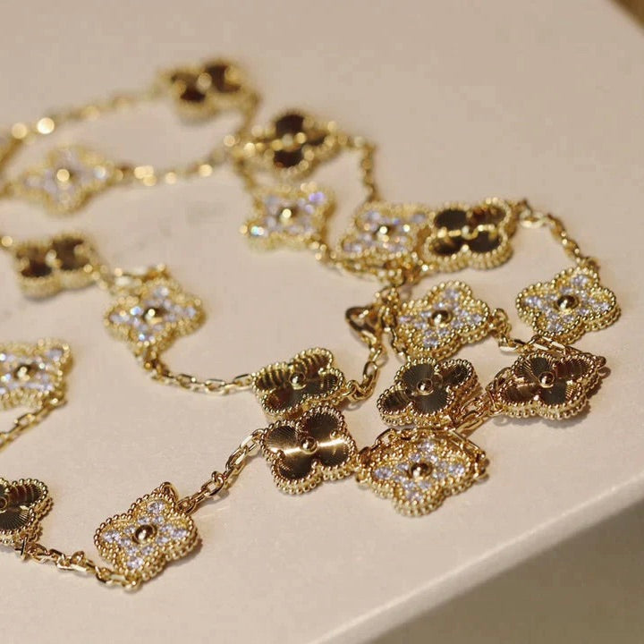 [Eterna Jewels]CLOVER 20 MOTIFS LASER DIAMOND NECKLACE
