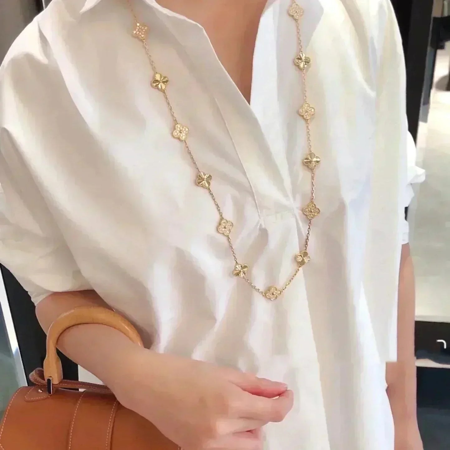 [Eterna Jewels]CLOVER 20 MOTIFS LASER DIAMOND NECKLACE
