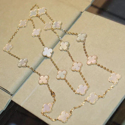 [Eterna Jewels]CLOVER 20 MOTIFS WHITE MOP NECKLACE