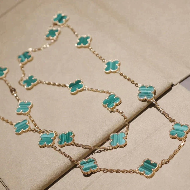 [Eterna Jewels]CLOVER 20 MOTIFS MALACHITE GOLD