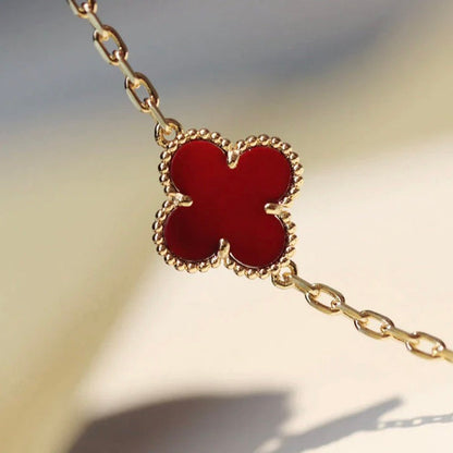 [Eterna Jewels]CLOVER 20 MOTIFS CARNELIAN NECKLACE
