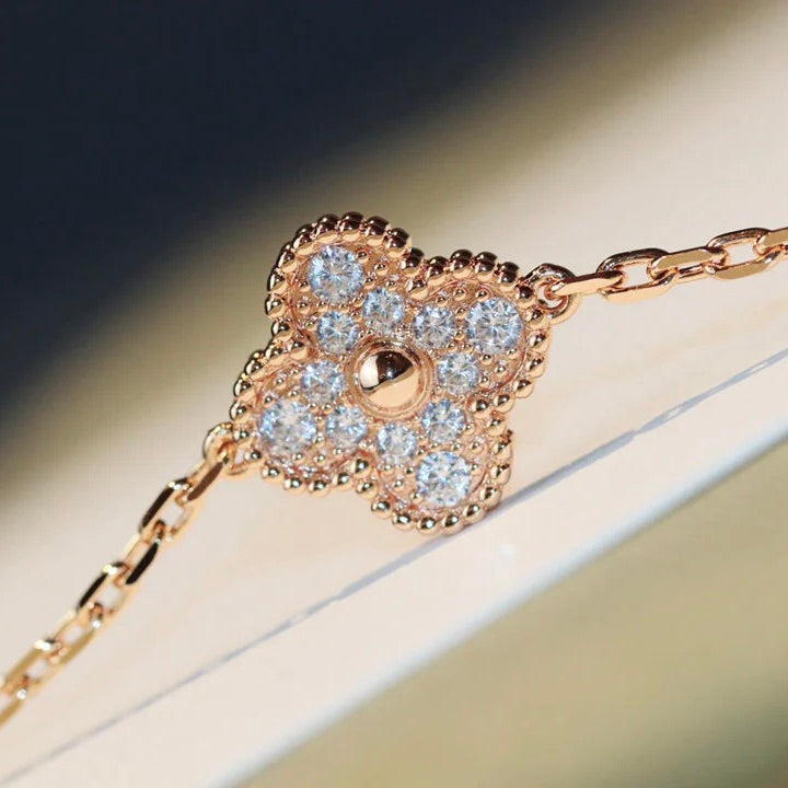 [Eterna Jewels]CLOVER 20 MOTIFS MALACHITE DIAMOND NECKLACE