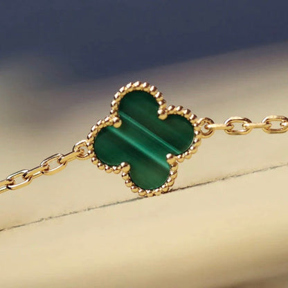 [Eterna Jewels]CLOVER 20 MOTIFS MALACHITE DIAMOND NECKLACE