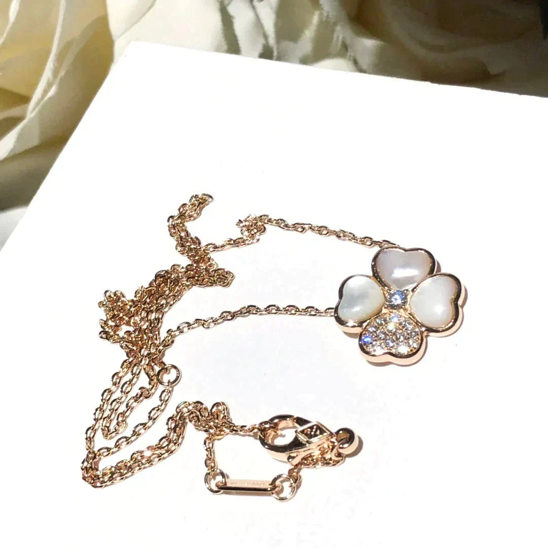 [Eterna Jewels]CLOVER MOP DIAMOND ROSE GOLD NECKLACE