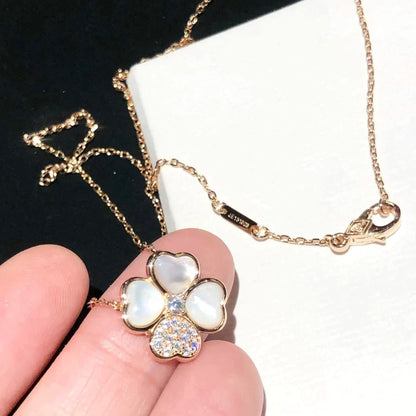 [Eterna Jewels]CLOVER MOP DIAMOND ROSE GOLD NECKLACE