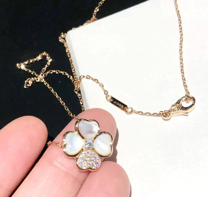 [Eterna Jewels]CLOVER MOP DIAMOND ROSE GOLD NECKLACE