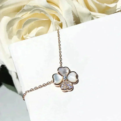 [Eterna Jewels]CLOVER MOP DIAMOND ROSE GOLD NECKLACE