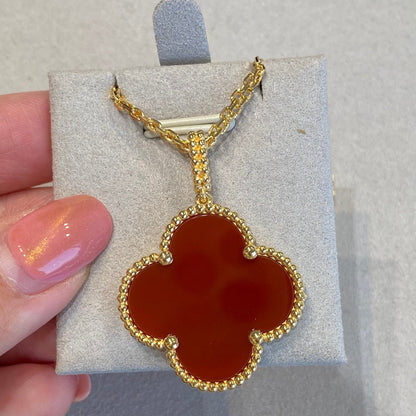 [Eterna Jewels]CLOVER 25MM NECKLACE GOLD CARNELIAN