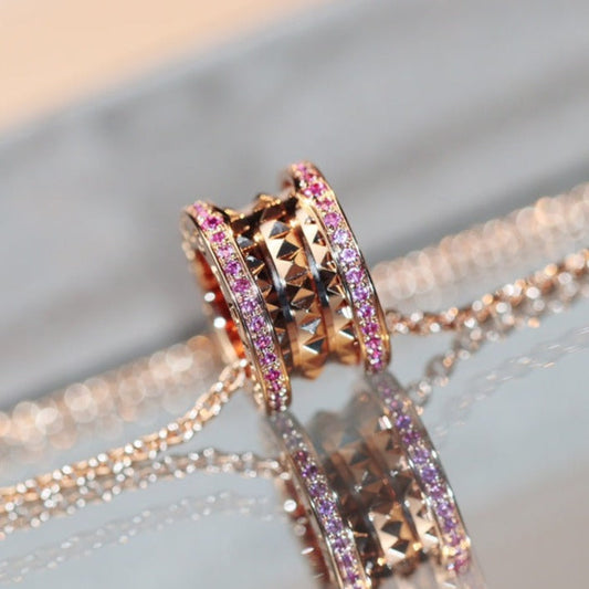 [Eterna Jewels]ZERO 1 ROCK PINK GOLD PINK DIAMOND NECKLACE