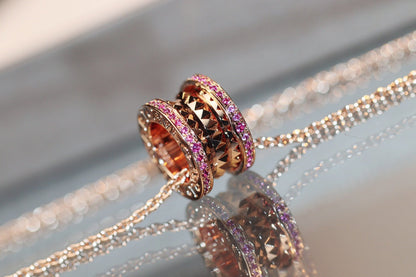 [Eterna Jewels]ZERO 1 ROCK PINK GOLD PINK DIAMOND NECKLACE
