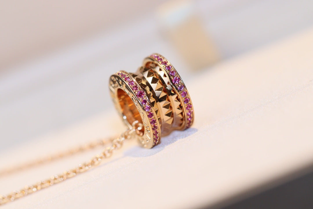 [Eterna Jewels]ZERO 1 ROCK PINK GOLD PINK DIAMOND NECKLACE