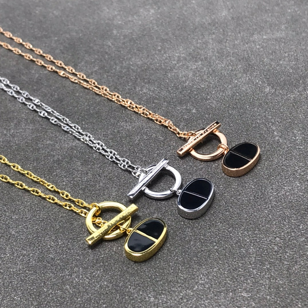 [Eterna Jewels]CHAINE VERSO BLACK CERAMIC  NECKLACE