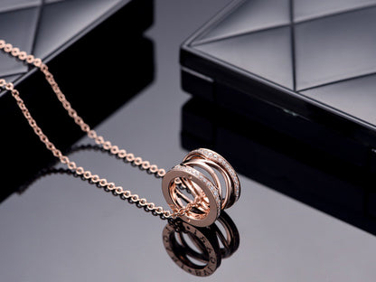 [Eterna Jewels]ZERO 1 PINK GOLD DIAMOND OPEN NECKLACE