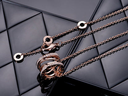[Eterna Jewels]ZERO 1 PINK GOLD DIAMOND OPEN NECKLACE