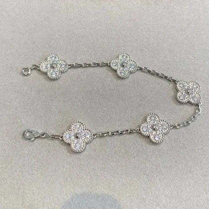 [Eterna  Jewelry] CLOVER 5 MOTIF FULL DIAMOND BRACELET COLLECTION